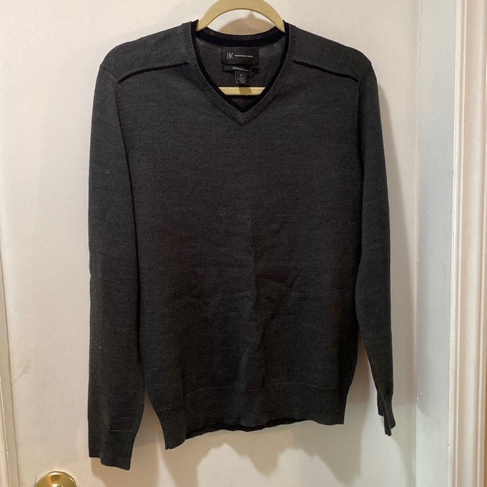I.N.C.  Merino Wool Blend Sweater Gray M